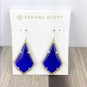 Kendra Scott Alex cobalt blue gold earrings